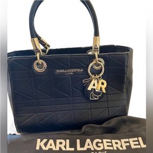 Gorgeous Leather Bag Karl Lagerfeld Like New! Gold Charms!